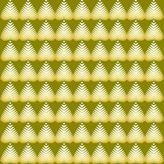 Pattern of white hearts and ocher flowers on a yellow background.
