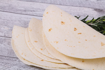 Empty homamade tortilla