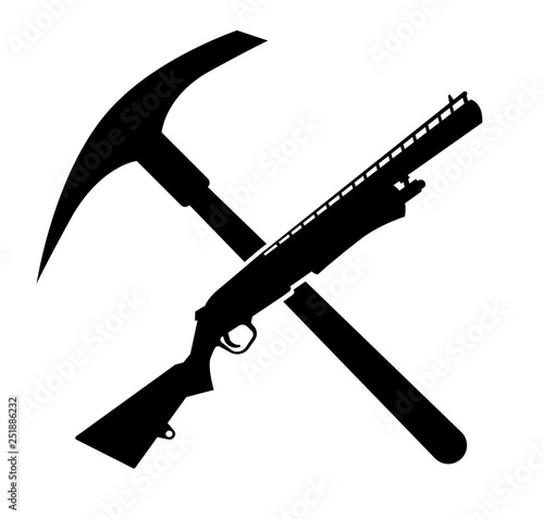 Pick And Shotgun Fortnite Concept Game Vector Illustration Battle - pick and shotgun fortnite concept game vector illustration battle royale game fortnite logo