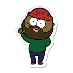 sticker of a cartoon bearded man