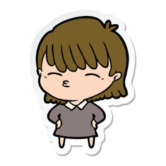 sticker of a cartoon woman