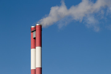 Power plant pipes smoke