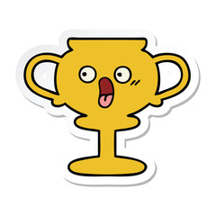 sticker of a cute cartoon trophy