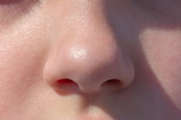 Nose teen macro closeup
