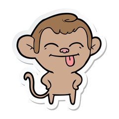 sticker of a funny cartoon monkey
