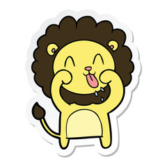 sticker of a happy cartoon lion