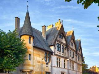 Fototapeta na wymiar Beautiful half-timbered hotel museum in Reims, France