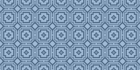 Modern Geometric Pattern With Hand-Drawing Ornament. Vector Super Illustration. For Fabric, Textile, Bandana, Scarg, Colored Print. Pastel blue color