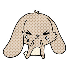 cartoon of cute kawaii sad bunny