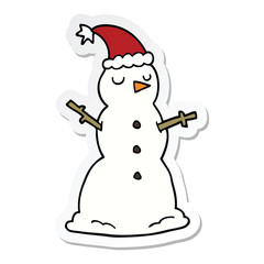 sticker of a cartoon snowman