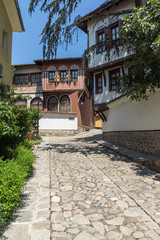 Fototapeta na wymiar Nineteenth Century Houses in architectural and historical reserve The old town in city of Plovdiv, Bulgaria