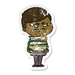 Obraz premium distressed sticker of a cartoon angry man