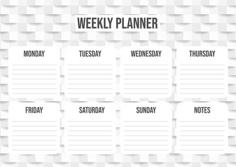 Weekly organizer - planner with modern abstract background. Vector