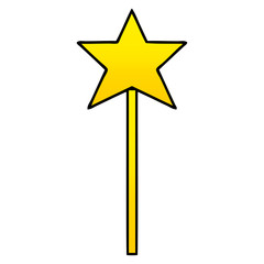 gradient shaded cartoon star wand