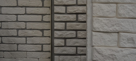 Different Types Of Plaster Artificial Masonry On The Wall 