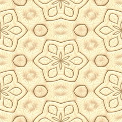 Fototapeta na wymiar Abstract seamless geometric pattern, engraved embroidery design