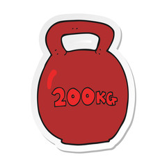sticker of a cartoon 200kg kettle bell