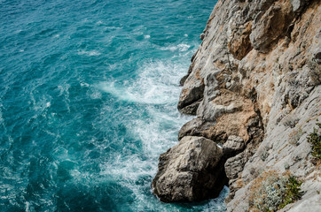Coast and cliffs of the Black Sea near Yalta in the Republic of Crimea