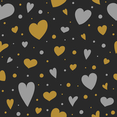 Fototapeta na wymiar Beautiful background with hearts - seamless pattern. Valentine's Day, Mother's Day and Women's Day. Vector