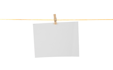 Blank Photo Card on Clothespin