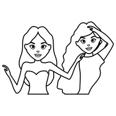 couple girls friends characters