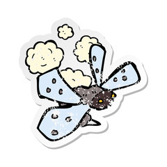 retro distressed sticker of a cartoon bug