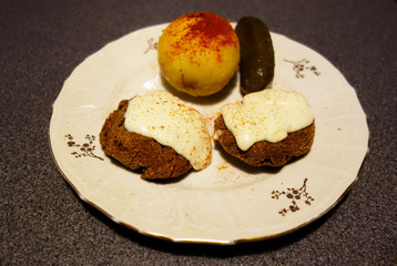 Baked meatballs on a plate