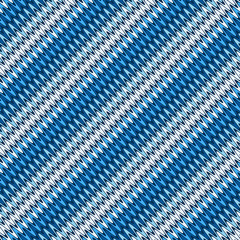 Seamless diagonal striped pattern with wavy blue and white lines