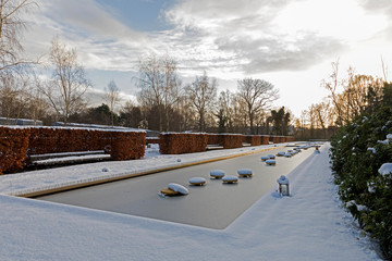 municipal cemetery in Amsterdam at wintertime, The Netherlands