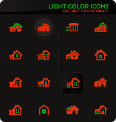 house type icon set