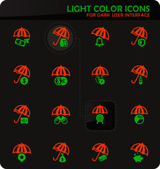 Insurance icons set