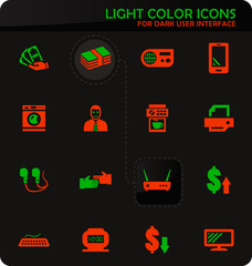 Pawn shop icons set