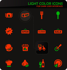 Restaurant icons set
