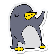 sticker of a cartoon penguin