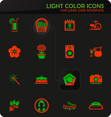 Womens Day icons set