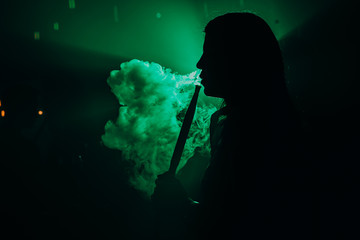 smoke with hookah silhouette