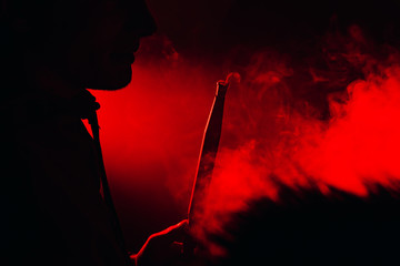 smoke with hookah silhouette