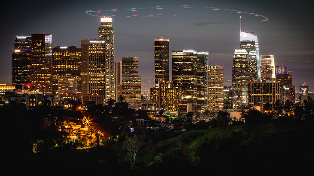 Los Angeles Skyline By Night