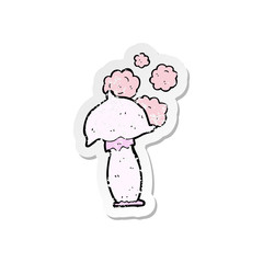 retro distressed sticker of a cartoon mushroom