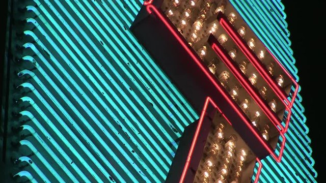 Neon Lights and Bulbs Flashing - Las Vegas