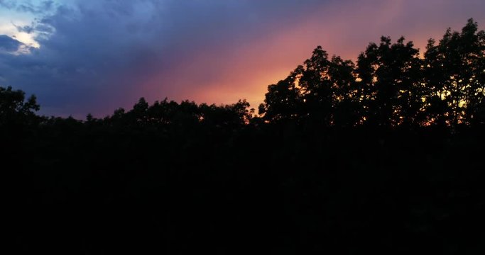 Sunset aerial in Corbin, Kentucky