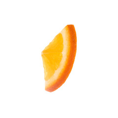 Slice of ripe orange isolated on white