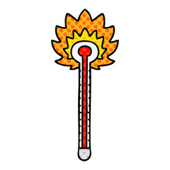 quirky comic book style cartoon hot thermometer