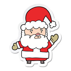 sticker of a cartoon santa claus