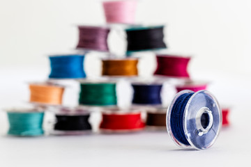 close-up on sewing thread spool