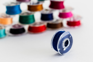 close-up on sewing thread spool