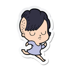 sticker of a cartoon woman