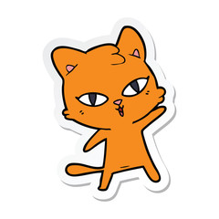 sticker of a cartoon cat