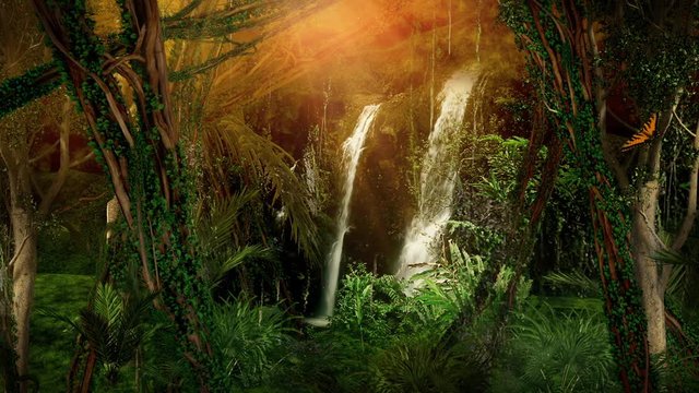 Jungle Forest Scenic - Nature Rainforest Waterfall