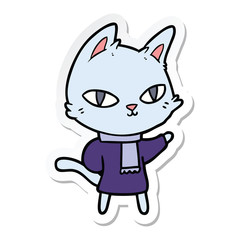 sticker of a cartoon cat staring